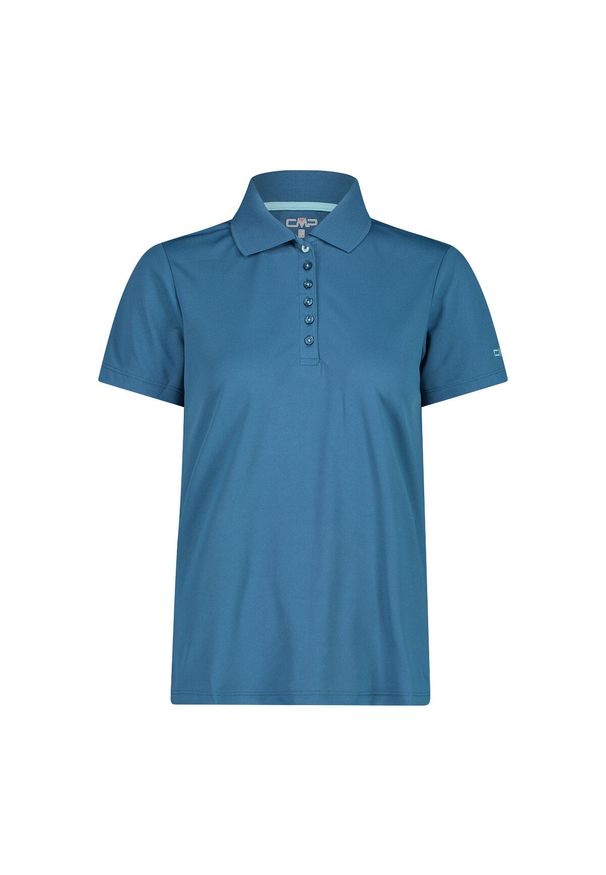Damska koszulka polo CMP. Typ kołnierza: polo. Kolor: niebieski