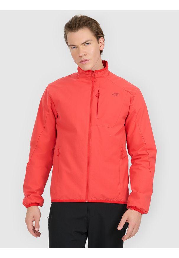 4f - 4F Kurtka puchowa trekkingowa z wypełnieniem syntetycznym męska - pomarańczowa 3XL. Typ kołnierza: kołnierzyk stójkowy. Kolor: pomarańczowy. Materiał: puch, syntetyk. Technologia: Primaloft. Wzór: gładki. Sport: wspinaczka, turystyka piesza