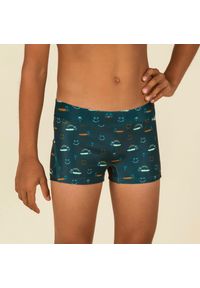 NABAIJI - Bokserki pływackie dla dzieci Nabaiji 100 Kibelt Smile bez klamerki. Kolor: niebieski, brązowy, zielony, wielokolorowy. Materiał: poliester, poliamid, materiał #1