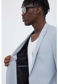 Drykorn marynarka z domieszką wełny Irving_Sk kolor niebieski. Kolor: niebieski. Materiał: wełna. Styl: klasyczny #8