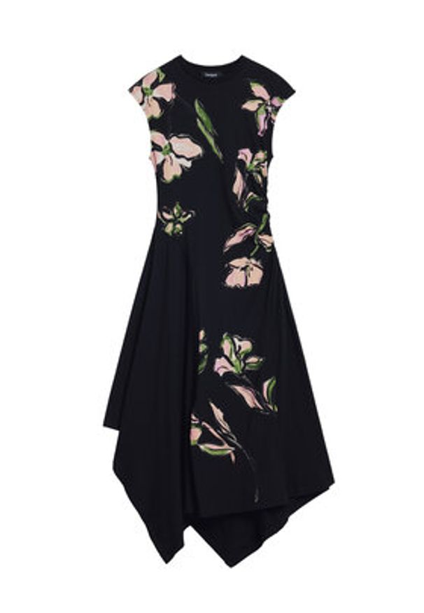 Desigual Sukienka codzienna Katrina 25WWVK12 Czarny Slim Fit. Okazja: na co dzień. Kolor: czarny. Materiał: bawełna. Typ sukienki: proste. Styl: casual
