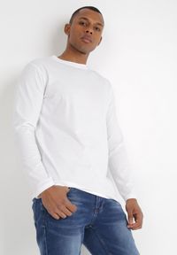 Born2be - Biały Longsleeve Panamna. Kolor: biały. Materiał: bawełna. Długość rękawa: długi rękaw. Długość: długie. Wzór: jednolity, gładki. Styl: klasyczny #6