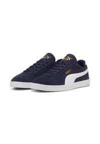 Puma - Sneakersy zamszowe unisex PUMA Club II PUMA Navy White Gold Blue. Kolor: wielokolorowy, biały, żółty, niebieski. Materiał: zamsz