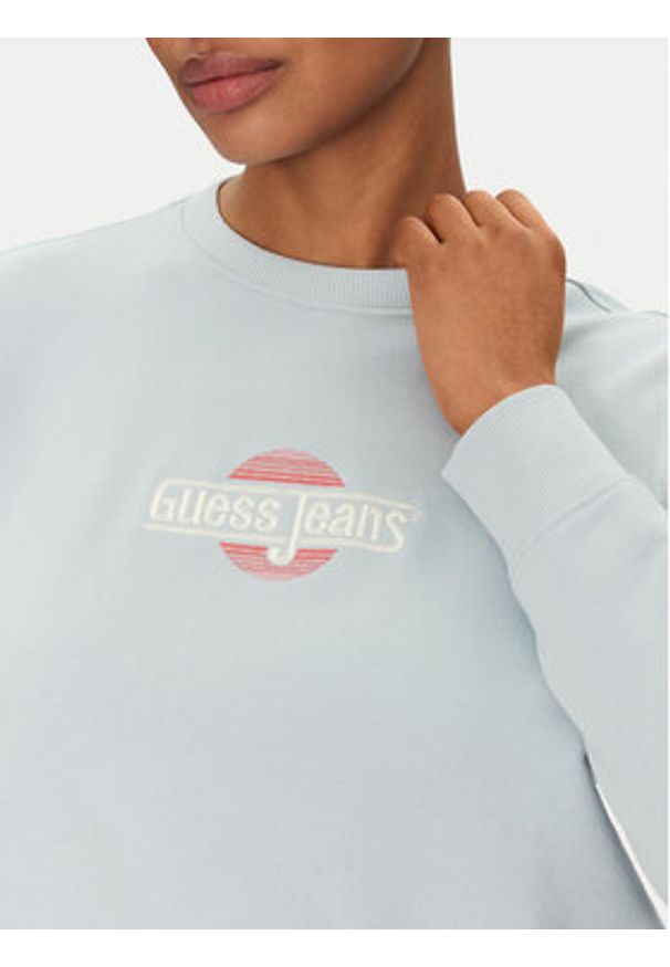 Guess Jeans Bluza W5GQ20 K68I4 Błękitny Regular Fit. Kolor: niebieski. Materiał: bawełna