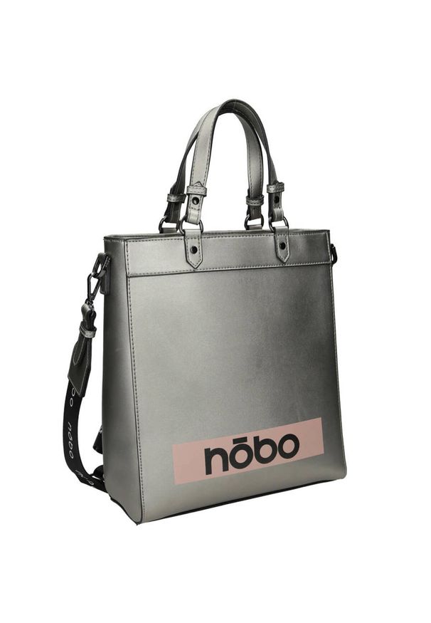 Nobo - Torebka damska srebrna NOBO NBAG-J5210-C025. Kolor: srebrny. Wzór: gładki, aplikacja. Materiał: skórzane