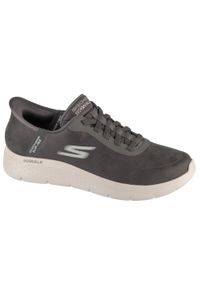 skechers - Buty sportowe Sneakersy męskie, Slip-Ins: GO Walk Flex - Smooth Motion. Kolor: szary. Sport: turystyka piesza