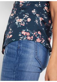 bonprix - Bluzka z nadrukiem, krótki rękaw. Kolor: niebieski. Długość rękawa: krótki rękaw. Długość: krótkie. Wzór: nadruk #2