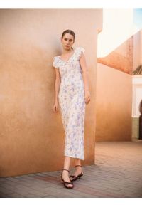 Reserved - Sukienka maxi z wiskozy - wielobarwny. Materiał: wiskoza. Długość: maxi #1