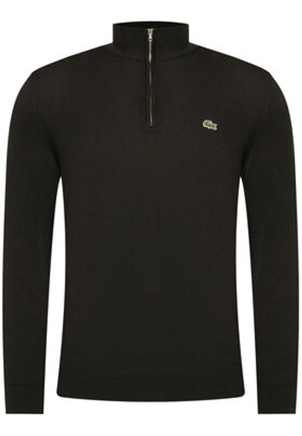Lacoste Sweter AH1980 Czarny Classic Fit. Kolor: czarny. Materiał: bawełna