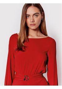 Patrizia Pepe Sukienka koktajlowa 8A1022/A8I1-R754 Czerwony Slim Fit. Kolor: czerwony. Materiał: wiskoza. Styl: wizytowy #3