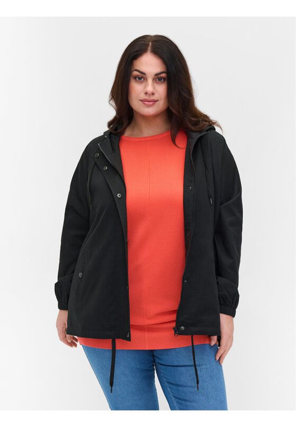 Zizzi Parka M52606C Czarny Regular Fit. Kolor: czarny