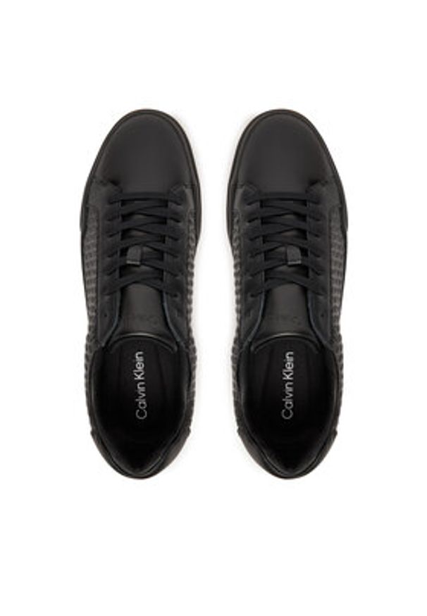 Calvin Klein Sneakersy Chunky Cupsole Laceup Lth Aop YM0YM01383 Czarny. Kolor: czarny. Materiał: skóra