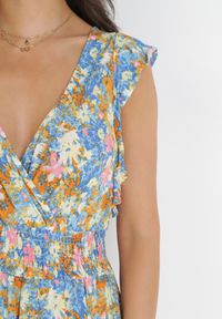 Born2be - Niebieska Sukienka Wiskozowa z Kopertowym Dekoltem i Gumką w Talii Holitte. Kolor: niebieski. Materiał: wiskoza. Typ sukienki: kopertowe #2