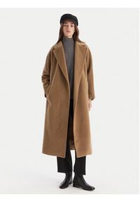 Weekend Max Mara Płaszcz wełniany Tempera 2525016082 Brązowy Regular Fit. Kolor: brązowy. Materiał: wełna #6