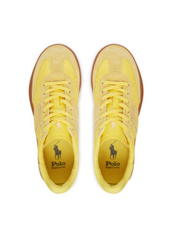 Polo Ralph Lauren Sneakersy 804P04919004 Żółty. Kolor: żółty. Materiał: skóra, zamsz