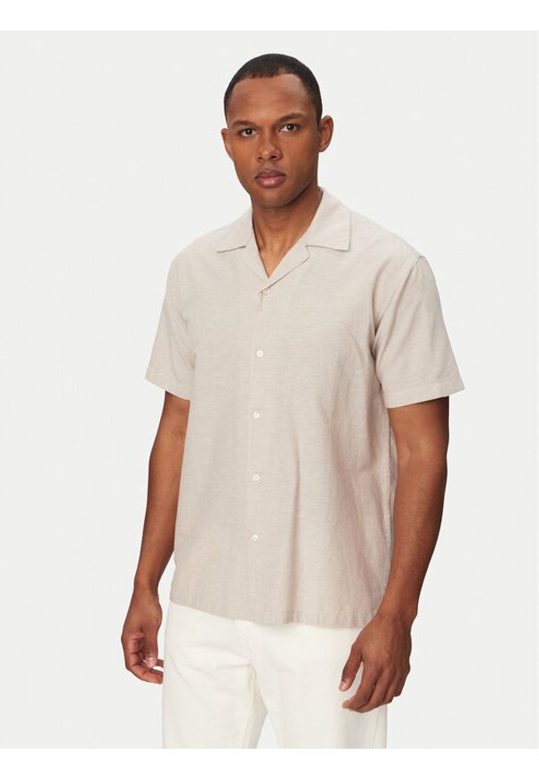 Jack & Jones Koszula Breeze 12288594 Beżowy Relaxed Fit. Kolor: beżowy. Materiał: bawełna