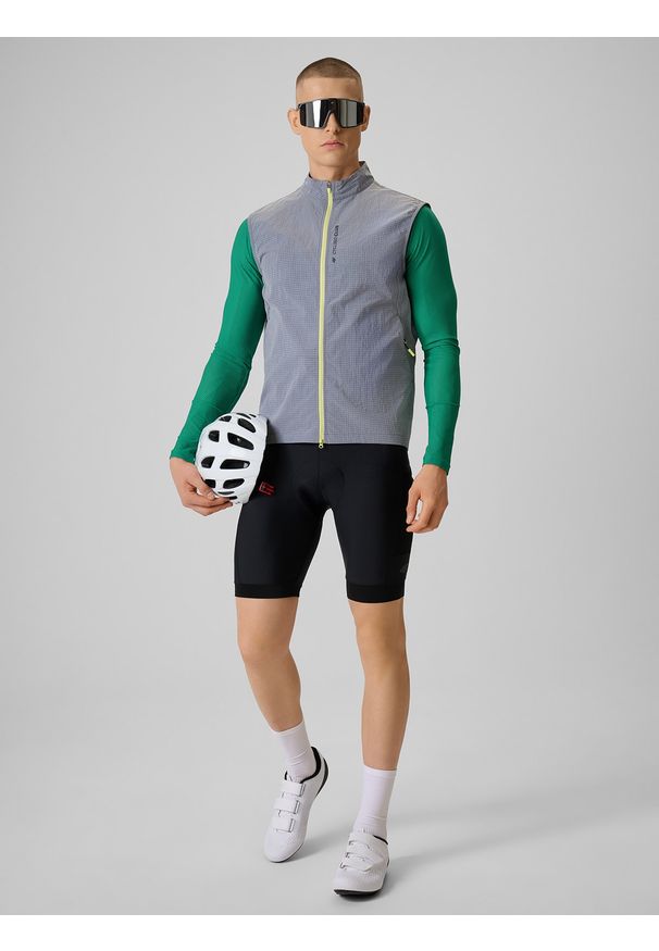 4f - 4F Bezrękawnik kolarski męski - szary XXL. Kolor: szary. Materiał: materiał. Długość rękawa: bez rękawów