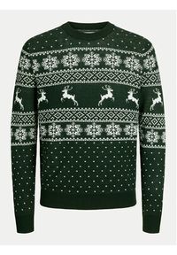 Jack & Jones - Jack&Jones Sweter Xmas Gabriel 12266118 Zielony Regular Fit. Kolor: zielony. Materiał: syntetyk