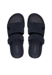 TOMMY HILFIGER - Tommy Hilfiger Klapki Adjustable Premium Suede FM0FM05774 Granatowy. Kolor: niebieski. Materiał: zamsz, skóra #5