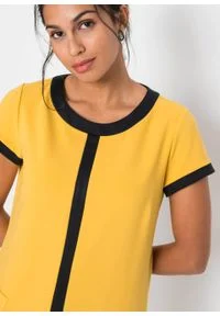 Sukienka bonprix żółto-czarny. Kolor: złoty. Długość rękawa: krótki rękaw #4