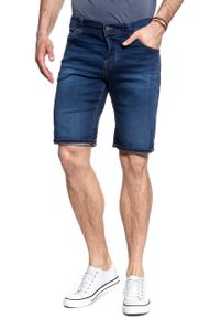 Mustang - SPODENKI MUSTANG Chicago Short DENIM BLUE 1007765 5000 682. Materiał: denim