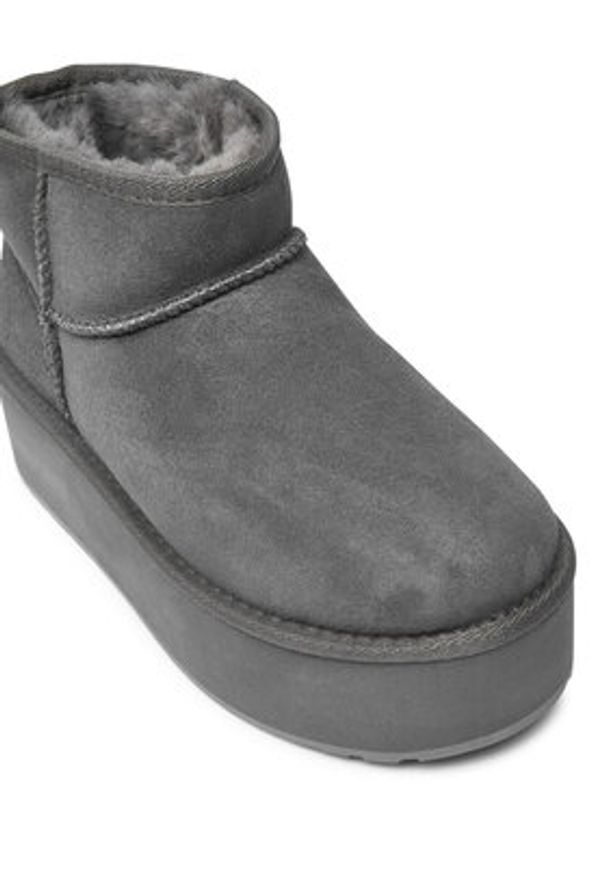 EMU Australia Śniegowce Stinger Micro Flatform W13082 Szary. Kolor: szary. Materiał: skóra