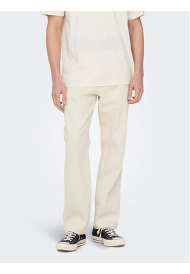 Only & Sons Jeansy 22025917 Biały Loose Fit. Kolor: biały