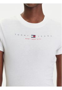 Tommy Jeans T-Shirt Linear DW0DW21422 Écru Slim Fit. Materiał: bawełna #3