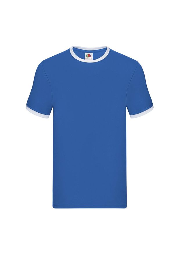 FRUIT OF THE LOOM - T-shirt Męski Ringer. Kolor: biały, wielokolorowy, niebieski