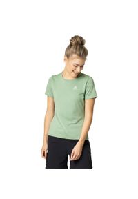 Koszulka z krótkim rękawem trekkingowa damska Odlo T-shirt F-DRY. Kolor: zielony. Długość rękawa: krótki rękaw. Długość: krótkie