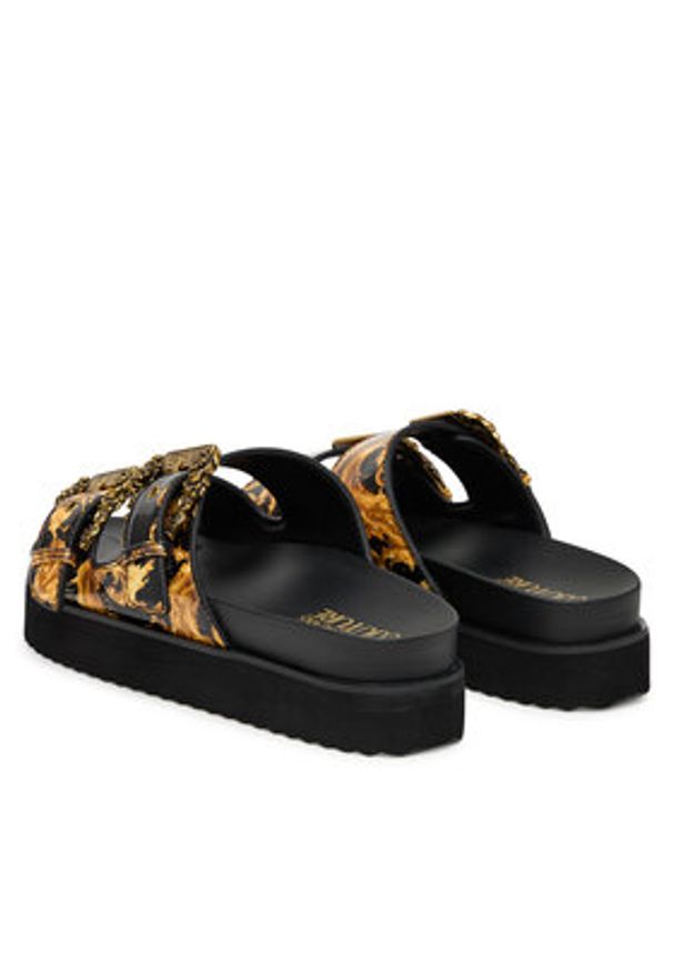 Versace Jeans Couture Klapki 80VA3SM1 ZS366 G89 Czarny. Kolor: czarny. Materiał: skóra