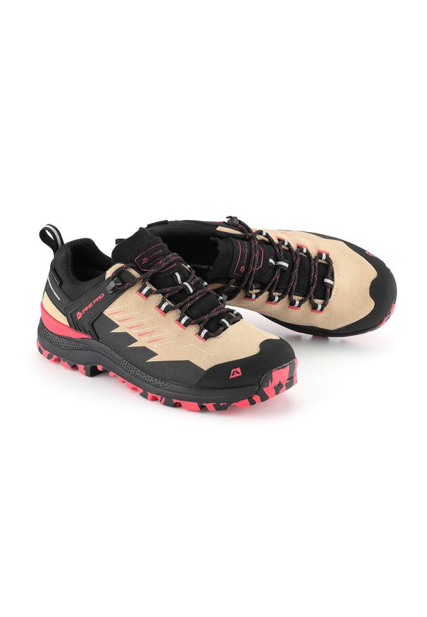 ALPINE PRO - Buty trekkingowe niskie damskie Alpine Pro Zereme Vibram. Kolor: beżowy. Materiał: skóra. Szerokość cholewki: normalna. Styl: sportowy