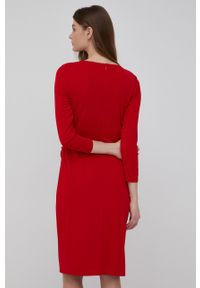 Lauren Ralph Lauren sukienka kolor czerwony mini prosta. Okazja: na co dzień. Kolor: czerwony. Materiał: dzianina. Typ sukienki: proste. Styl: casual. Długość: mini