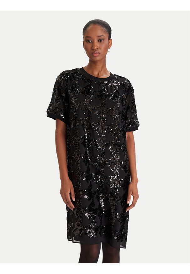 DKNY Sukienka koktajlowa DD54AN74 Czarny Regular Fit. Kolor: czarny. Materiał: syntetyk. Styl: wizytowy