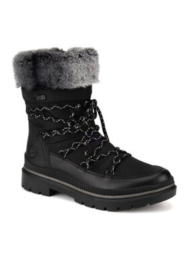 Remonte Botki D0C81-03 Czarny. Kolor: czarny. Materiał: skóra