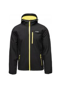Elbrus - Męska Kurtka Soft Shell Iver II. Kolor: czarny, zielony, wielokolorowy, żółty