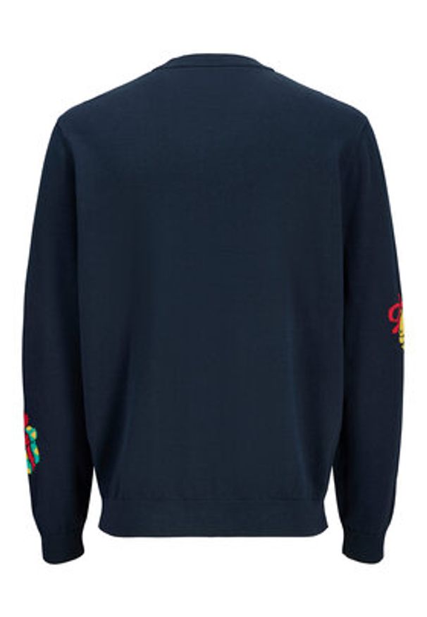 Jack & Jones Sweter Holiday 12287994 Granatowy Relaxed Fit. Kolor: niebieski. Materiał: bawełna