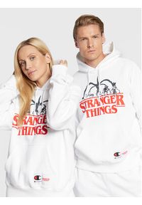 Champion Bluza STRANGER THINGS Unisex 217780 Biały Regular Fit. Kolor: biały. Materiał: syntetyk