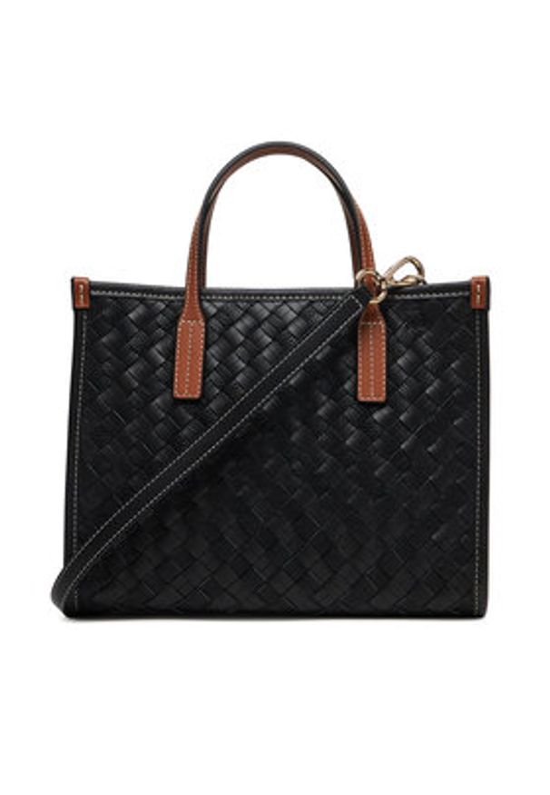 TOMMY HILFIGER - Tommy Hilfiger Torebka Th City Mini Tote AW0AW18393 Czarny. Kolor: czarny. Materiał: skórzane