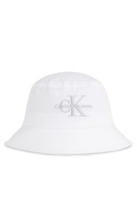 Calvin Klein Jeans Kapelusz Monogram Bucket Hat K60K611029 Biały. Kolor: biały. Materiał: materiał