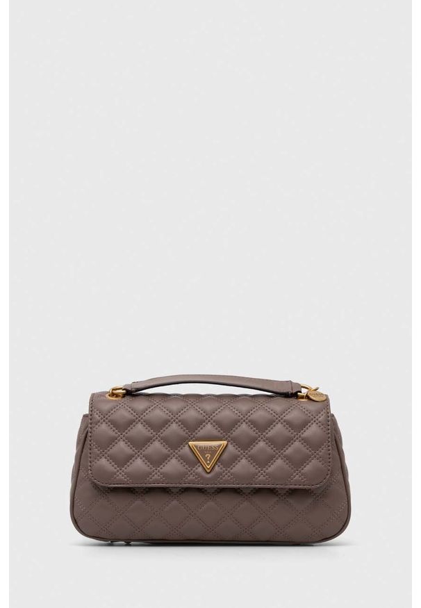 Guess torebka kolor brązowy. Kolor: brązowy. Materiał: pikowane. Rodzaj torebki: na ramię