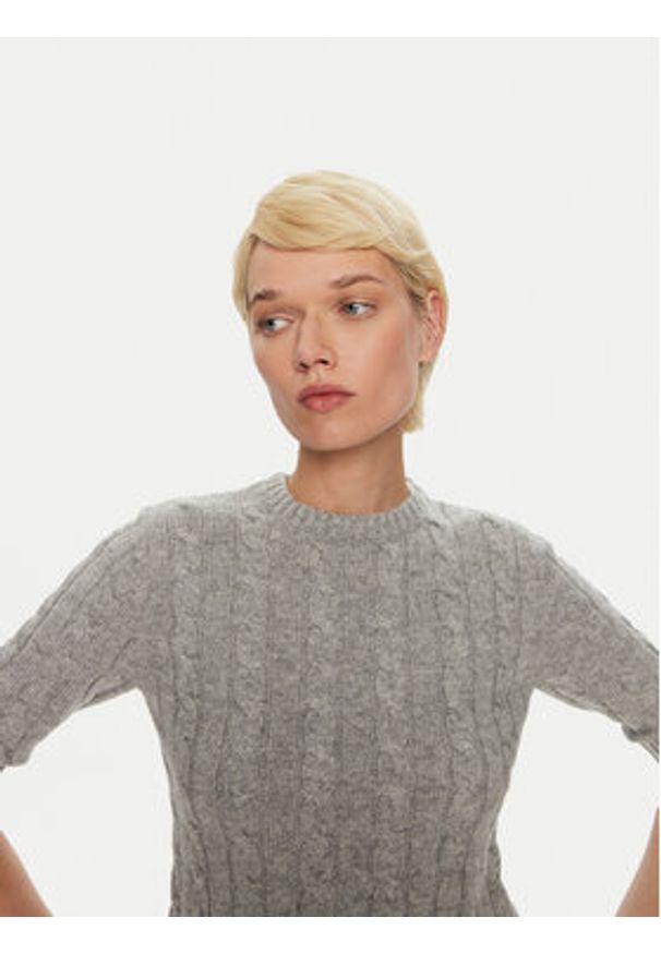 2NDDAY Sweter Natal 2245343456 Szary Slim Fit. Kolor: szary. Materiał: bawełna