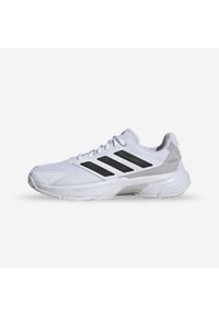 Adidas - Buty tenisowe męskie ADIDAS CourtJam Control na każdą nawierzchnię. Kolor: biały, wielokolorowy, czarny. Materiał: kauczuk. Szerokość cholewki: normalna. Sport: tenis