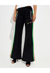 PALM ANGELS - Szerokie spodnie z kolorowym lampasem Miami. Kolor: czarny. Długość: długie. Wzór: kolorowy #3