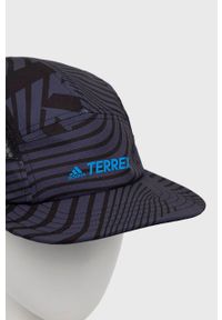 adidas Performance czapka z daszkiem kolor granatowy wzorzysta. Kolor: niebieski. Materiał: skóra, materiał #2