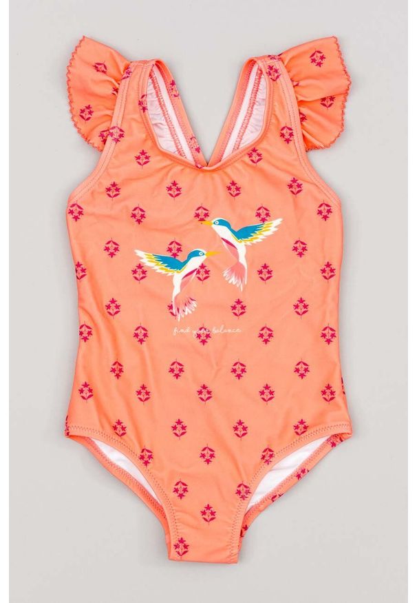 Zippy - zippy jednoczęściowy strój kąpielowy dziecięcy kolor różowy. Kolor: różowy. Materiał: dzianina