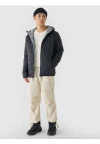 4f - 4F Kurtka puchowa dwustronna Primaloft Thermoplume męska - szara XXL. Okazja: na co dzień. Typ kołnierza: kaptur. Kolor: szary. Materiał: puch. Sezon: zima. Styl: klasyczny, casual, sportowy #2