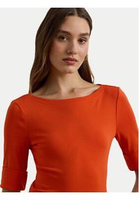 Lauren Ralph Lauren - LAUREN RALPH LAUREN Bluzka 200654963186 Pomarańczowy Slim Fit. Kolor: pomarańczowy. Materiał: bawełna