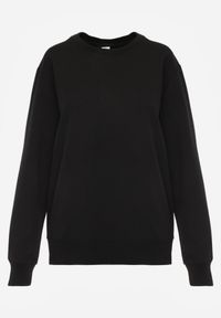 Born2be - Czarna Bluza o Klasycznym Kroju z Bawełną Merinne. Okazja: na co dzień. Kolor: czarny. Materiał: bawełna. Styl: klasyczny #5