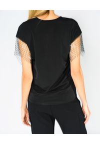 CRISTINAEFFE MILANO - Czarna bluzka z cyrkoniami. Kolor: czarny. Materiał: materiał. Styl: klasyczny #2